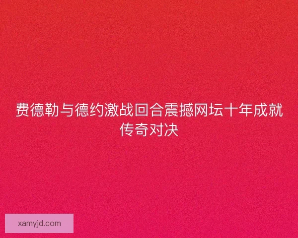 费德勒与德约激战回合震撼网坛十年成就传奇对决 费德勒与德约激战回合震撼网坛十年成就传奇对决