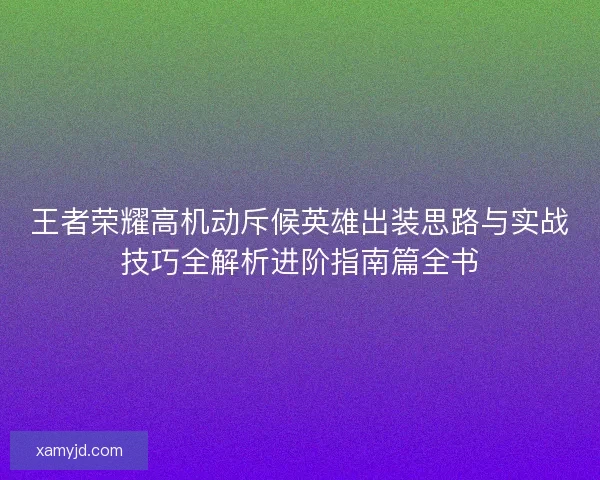 王者荣耀高机动斥候英雄出装思路与实战技巧全解析进阶指南篇全书