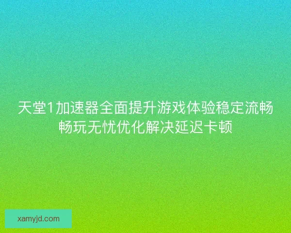 天堂1加速器全面提升游戏体验稳定流畅畅玩无忧优化解决延迟卡顿 天堂1加速器全面提升游戏体验稳定流畅畅玩无忧优化解决延迟卡顿