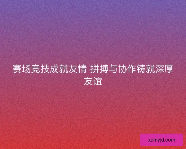 赛场竞技成就友情 拼搏与协作铸就深厚友谊 赛场竞技成就友情 拼搏与协作铸就深厚友谊