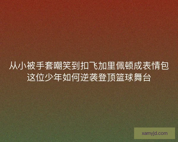 从小被手套嘲笑到扣飞加里佩顿成表情包这位少年如何逆袭登顶篮球舞台 从小被手套嘲笑到扣飞加里佩顿成表情包这位少年如何逆袭登顶篮球舞台